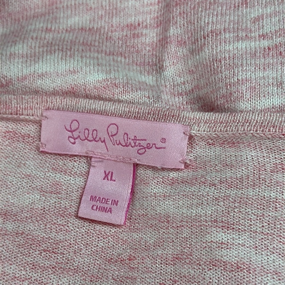 Lilly Pulitzer Pink Ruffled Long Sleeve Sweater Size XL - Picture 5 of 6